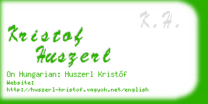 kristof huszerl business card
